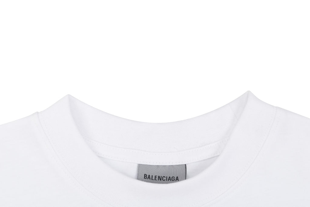 Balenciaga Layered Label Print Short Sleeve T-Shirt