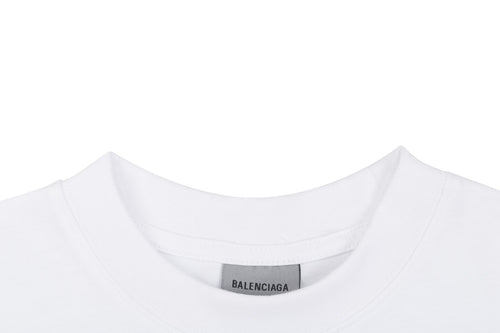 Balenciaga Layered Label Print Short Sleeve T-Shirt