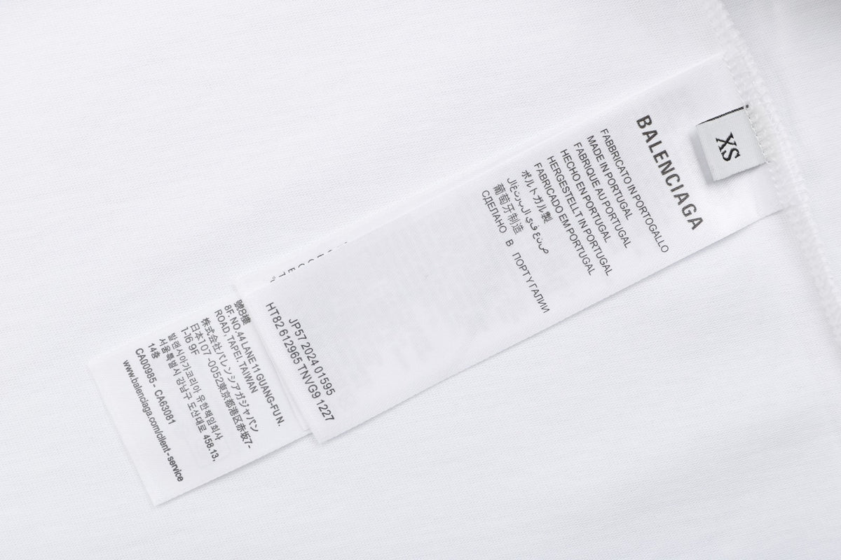 Balenciaga Layered Label Print Short Sleeve T-Shirt