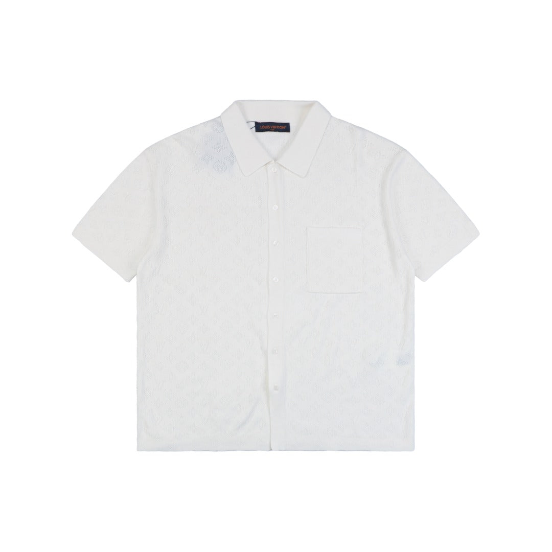 Louis Vuitton LV23SS Monogram Hollow Jacquard Short Sleeve Shirt