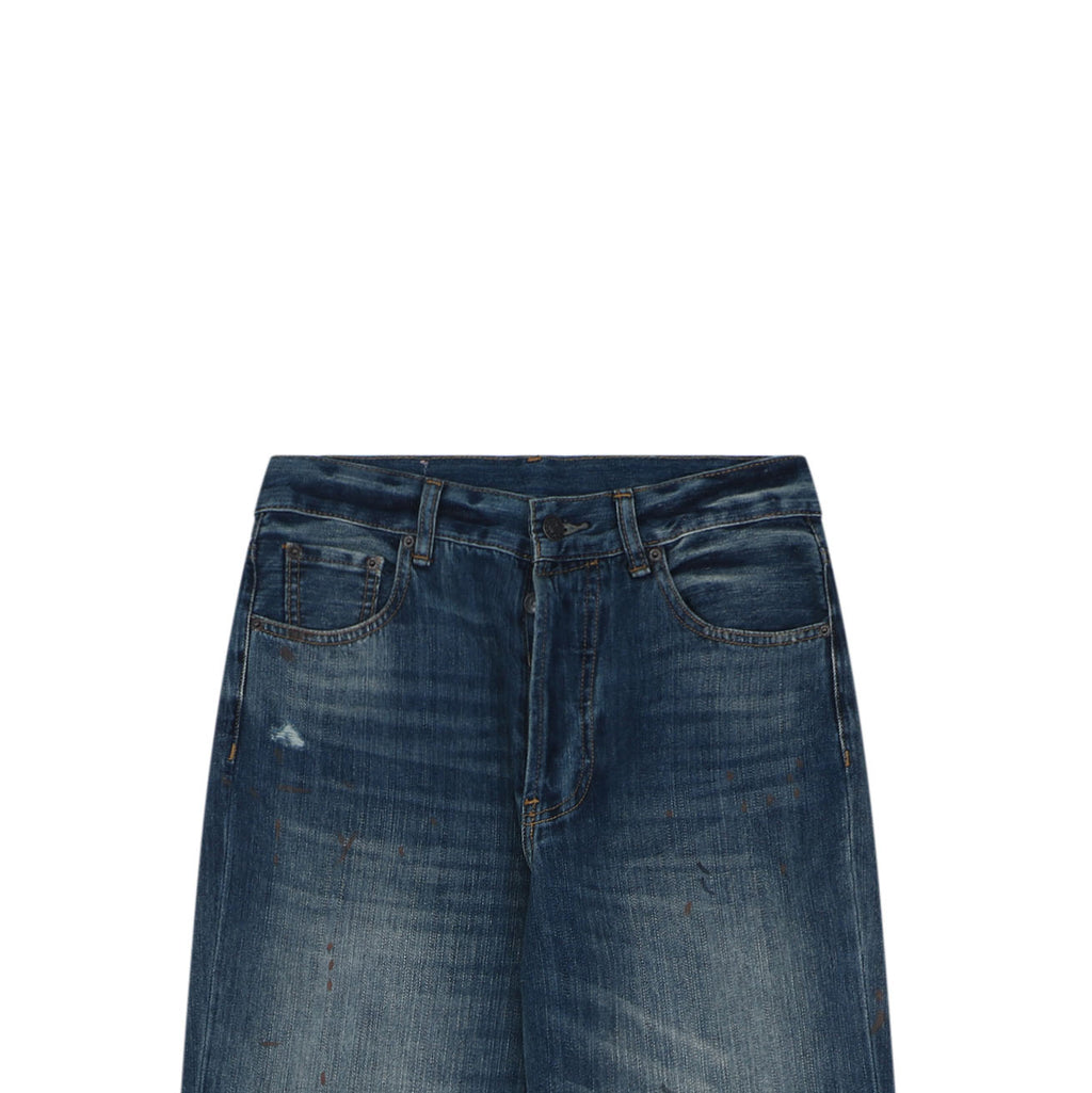 Acne Studios 2021F Ink Splash Distressed Wide-Leg Jeans