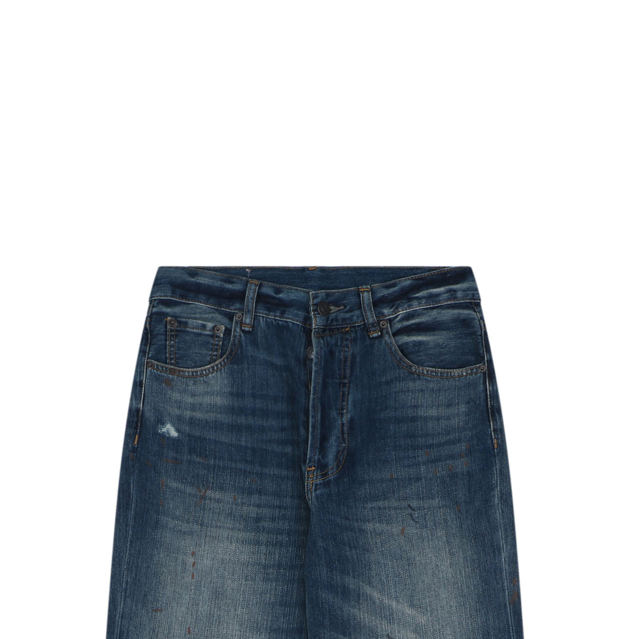 Acne Studios 2021F Ink Splash Distressed Wide-Leg Jeans
