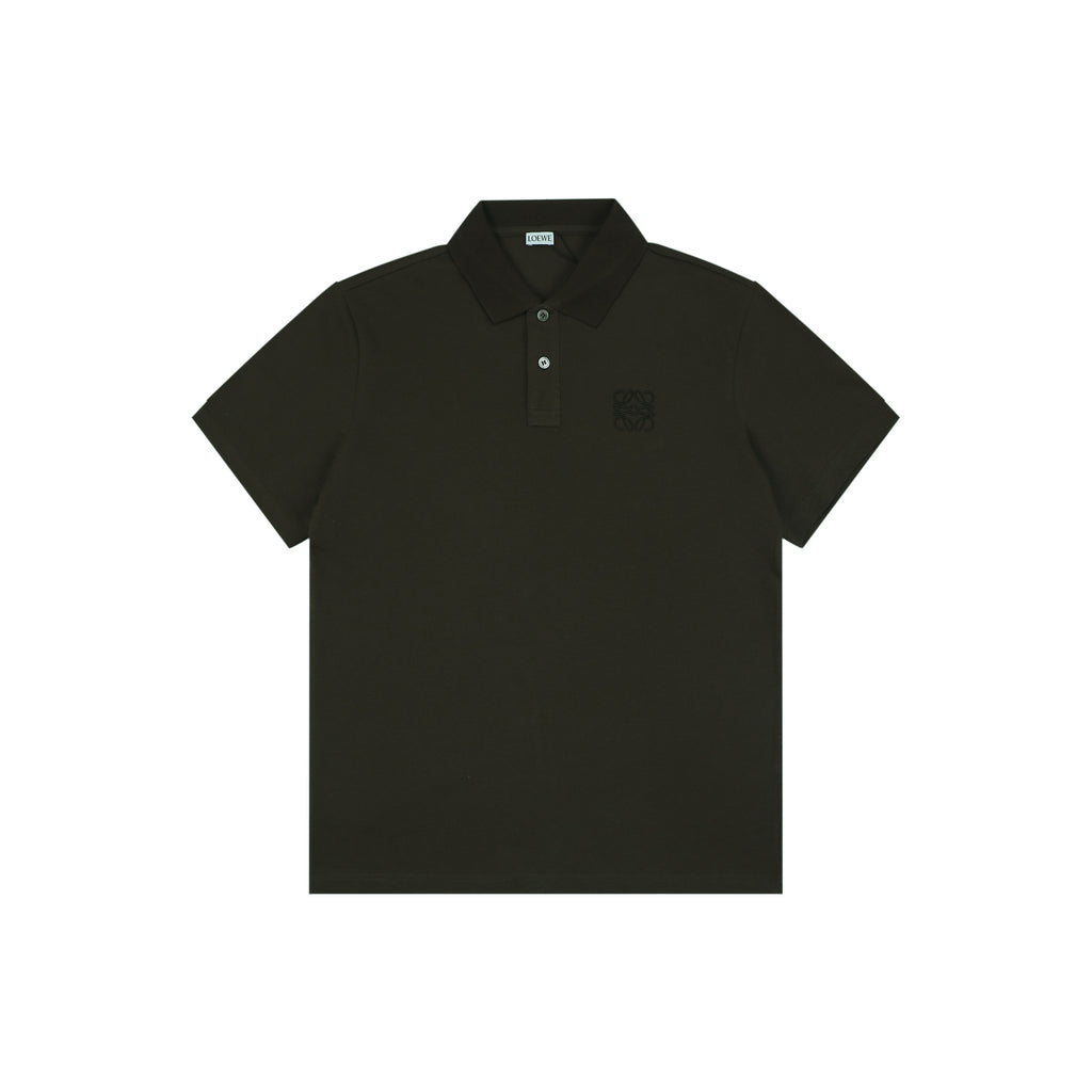 Loewe Tonal Jacquard Anagram Embroidered Polo Short Sleeve - Brown