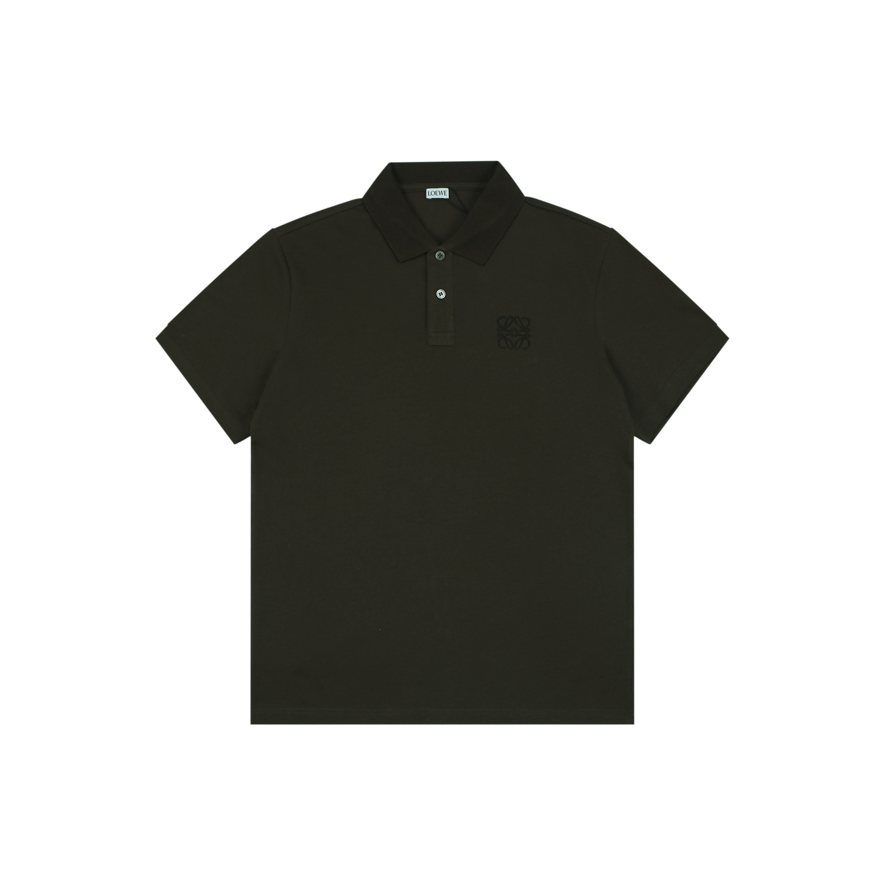 Loewe Tonal Jacquard Anagram Embroidered Polo Short Sleeve - Brown