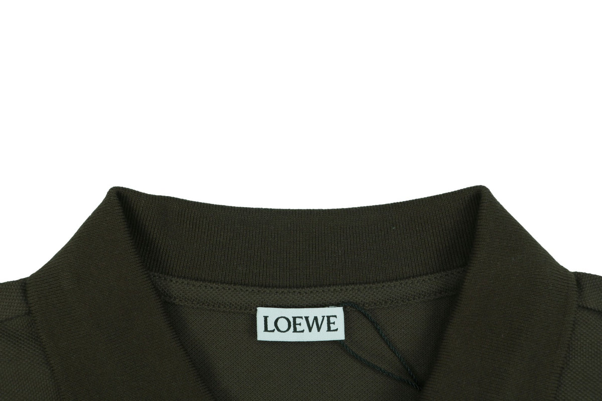 Loewe Tonal Jacquard Anagram Embroidered Polo Short Sleeve - Brown
