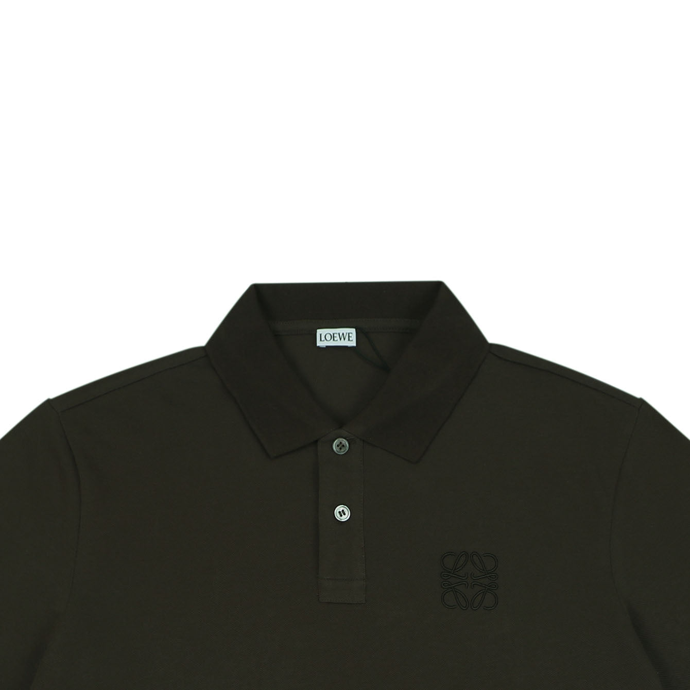 Loewe Tonal Jacquard Anagram Embroidered Polo Short Sleeve - Brown