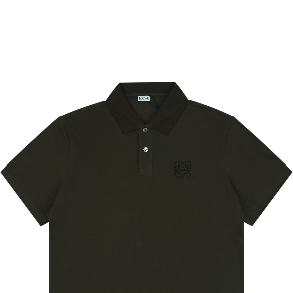 Loewe Tonal Jacquard Anagram Embroidered Polo Short Sleeve - Brown