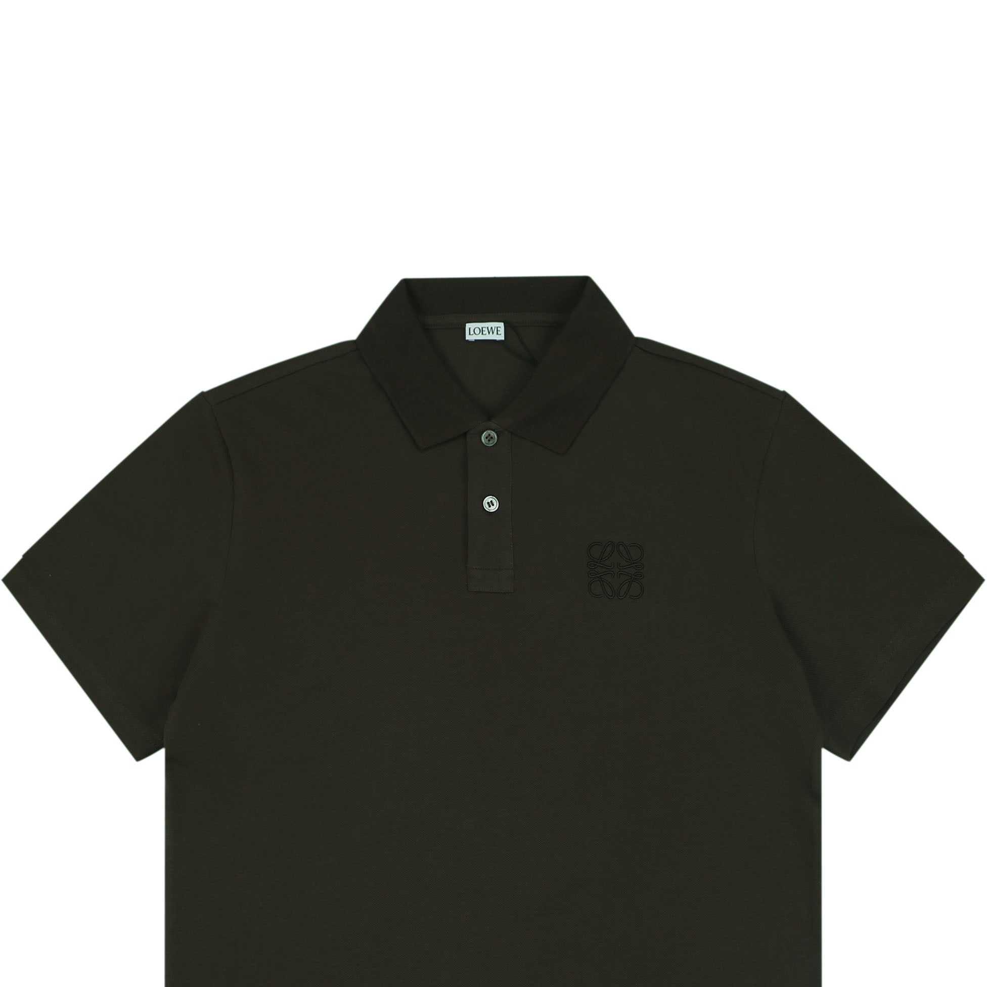 Loewe Tonal Jacquard Anagram Embroidered Polo Short Sleeve - Brown