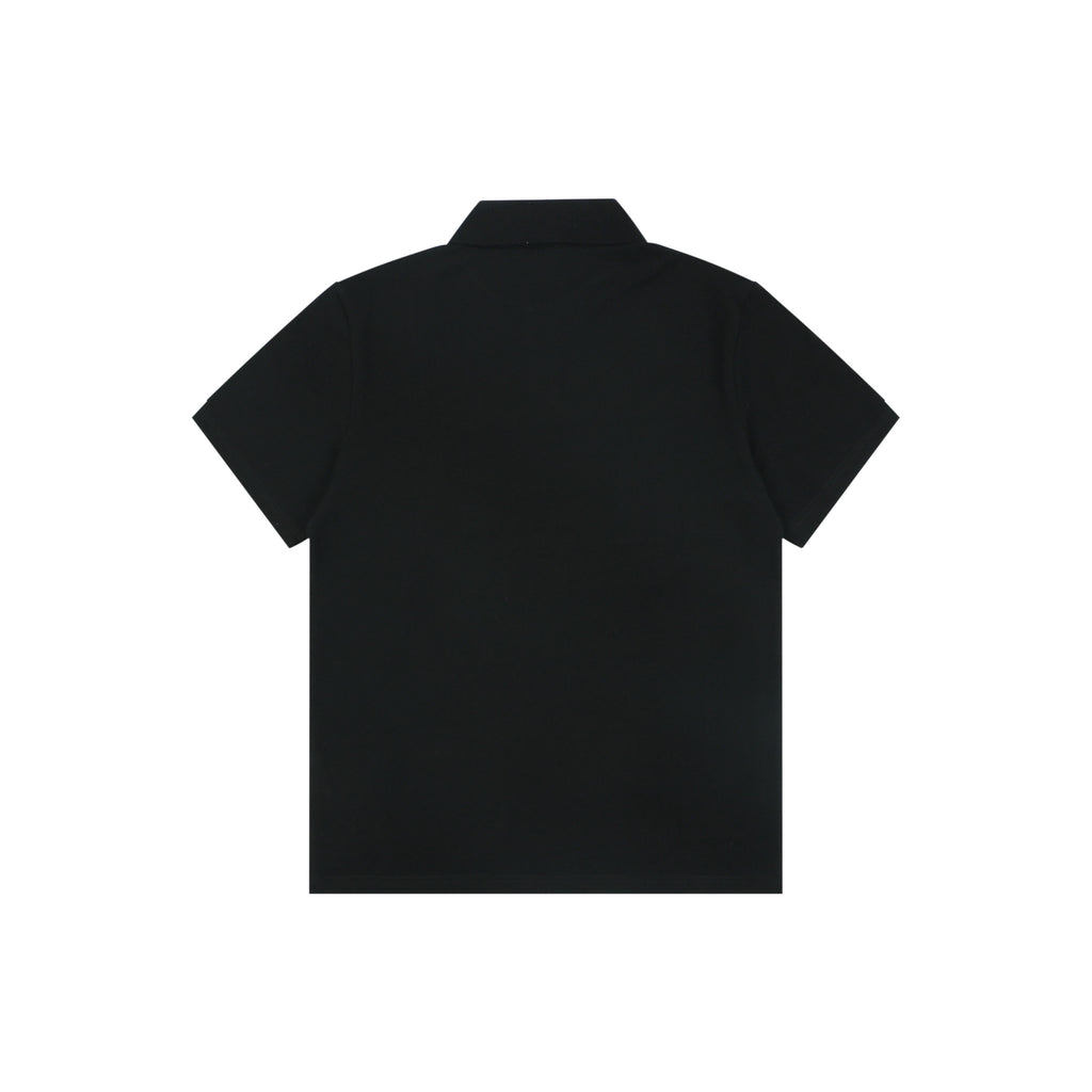Loewe Tonal Jacquard Anagram Embroidered Polo Short Sleeve - Black