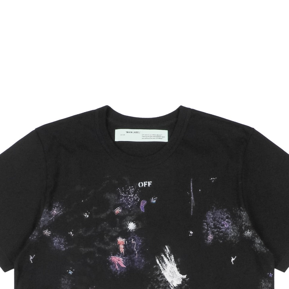 Off-White c/o Virgil Abloh 17SS Starry Sky Fireworks Ink Splash Arrow Print Short Sleeve T-Shirt