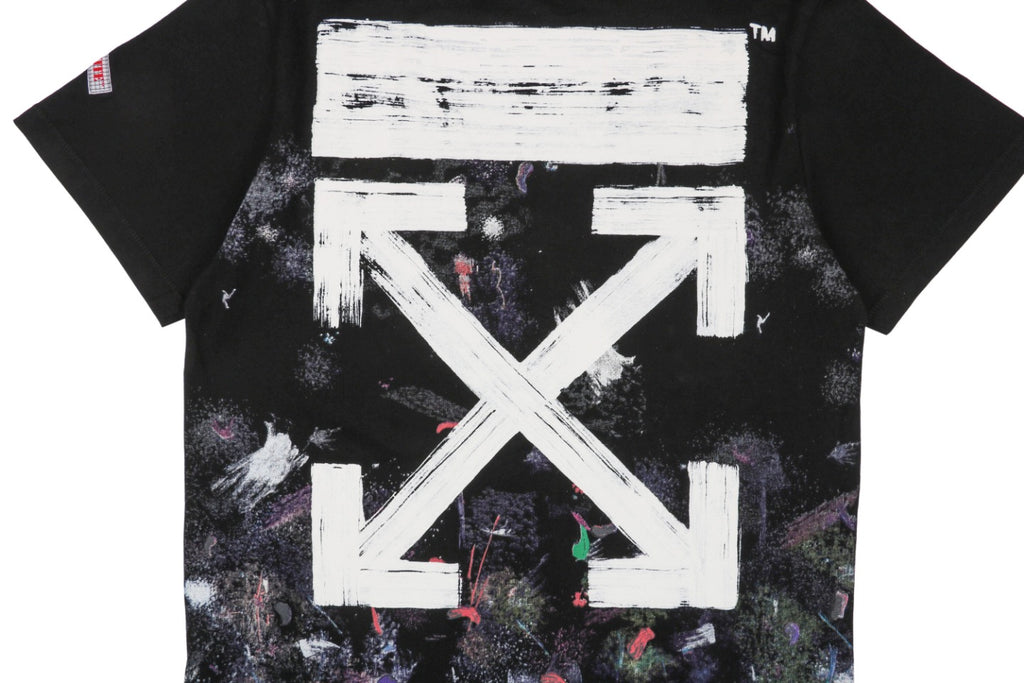 Off-White c/o Virgil Abloh 17SS Starry Sky Fireworks Ink Splash Arrow Print Short Sleeve T-Shirt