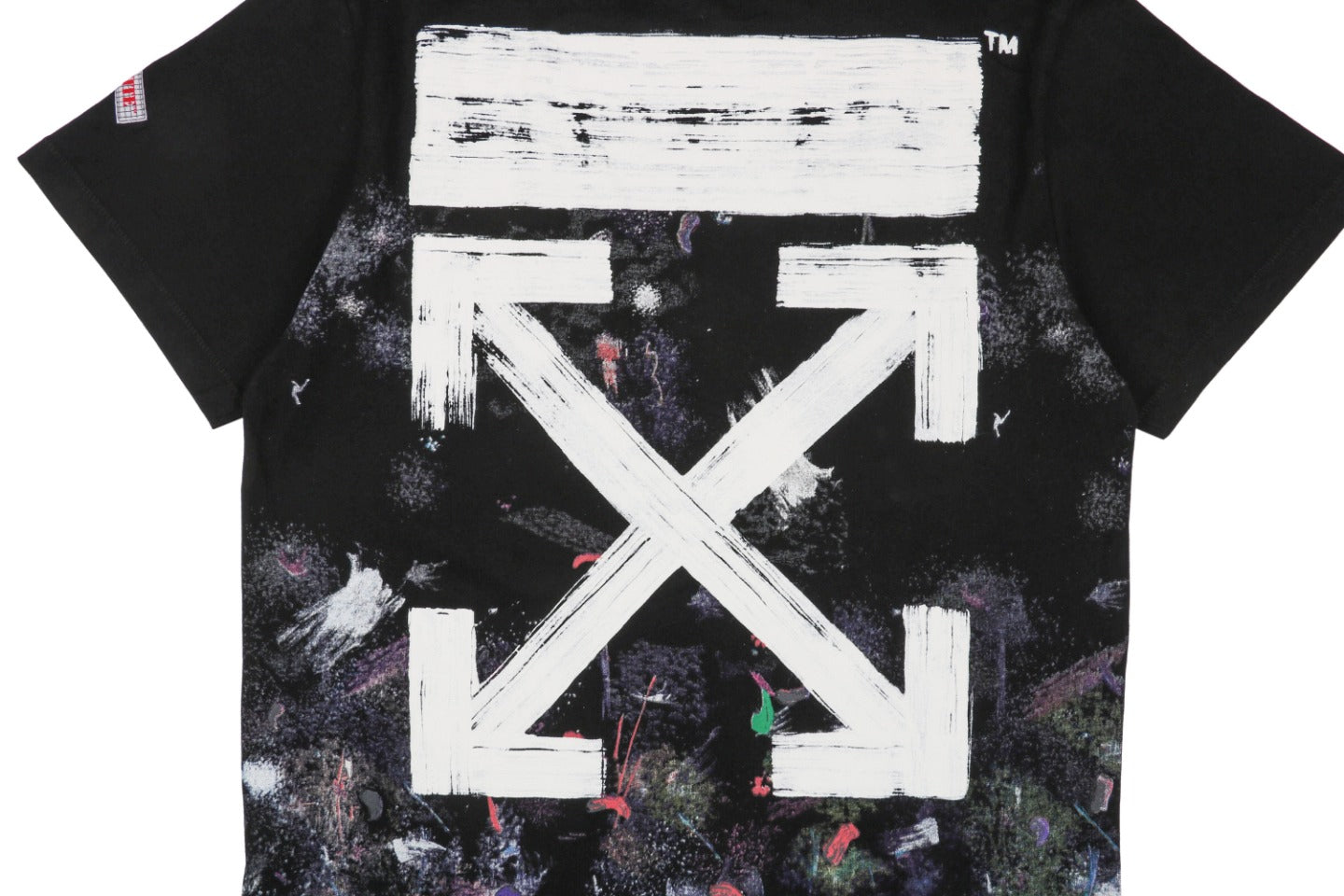Off-White c/o Virgil Abloh 17SS Starry Sky Fireworks Ink Splash Arrow Print Short Sleeve T-Shirt