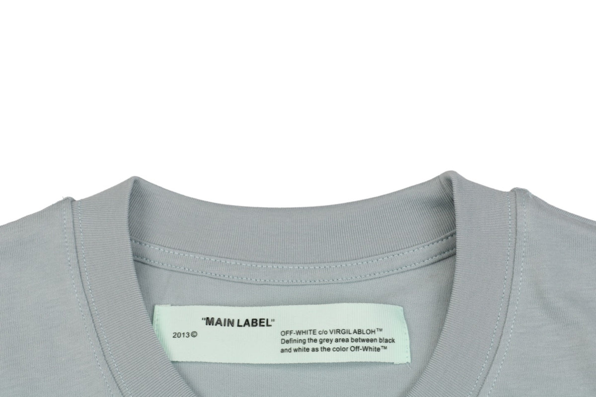 Off-White c/o Virgil Abloh 17SS Starry Sky Fireworks Ink Splash Arrow Print Short Sleeve T-Shirt - Grey