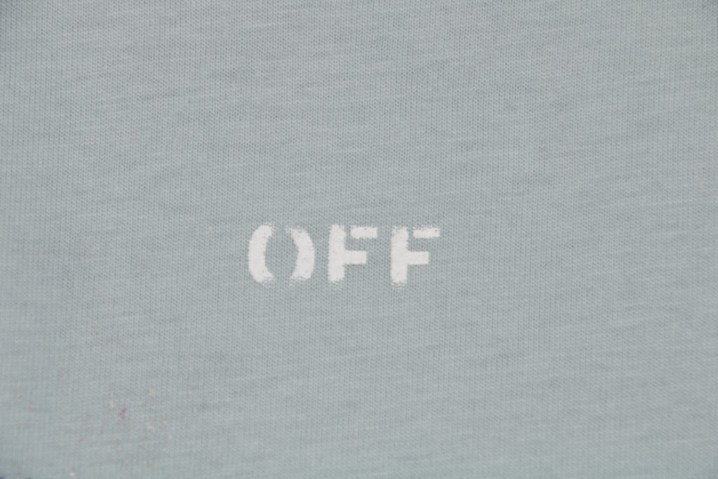 Off-White c/o Virgil Abloh 17SS Starry Sky Fireworks Ink Splash Arrow Print Short Sleeve T-Shirt - Grey