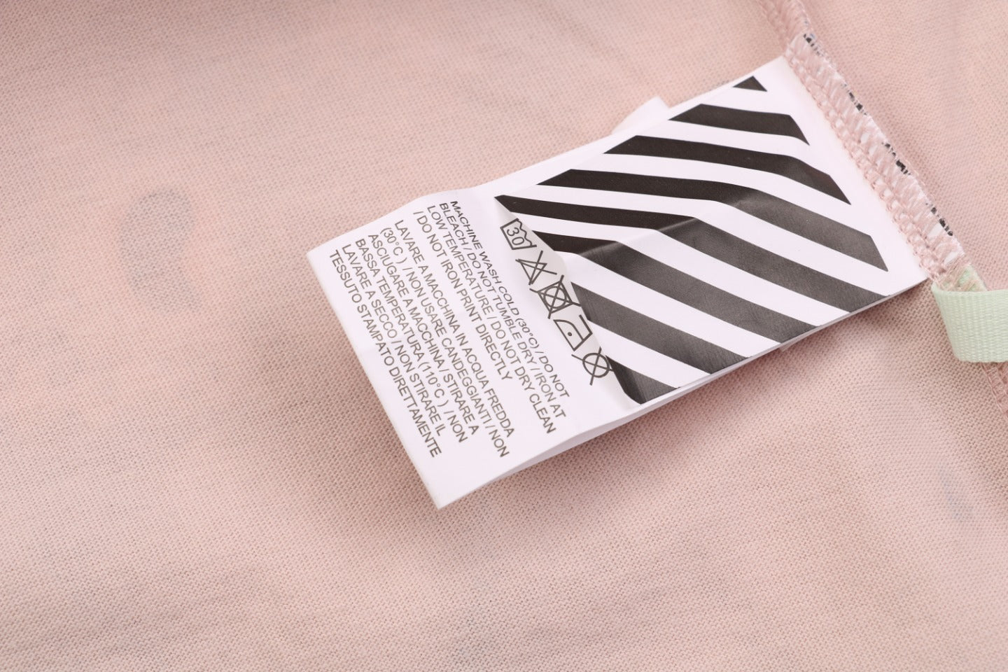 Off-White c/o Virgil Abloh 17SS Starry Sky Fireworks Ink Splash Arrow Print Short Sleeve T-Shirt - Pink