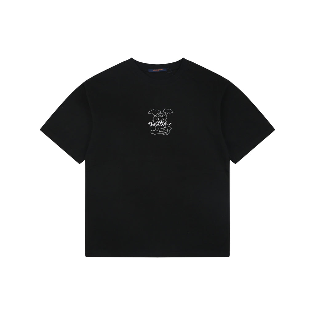 Louis Vuitton Dot Matrix Graffiti Monogram Print Short Sleeve T-Shirt - Black