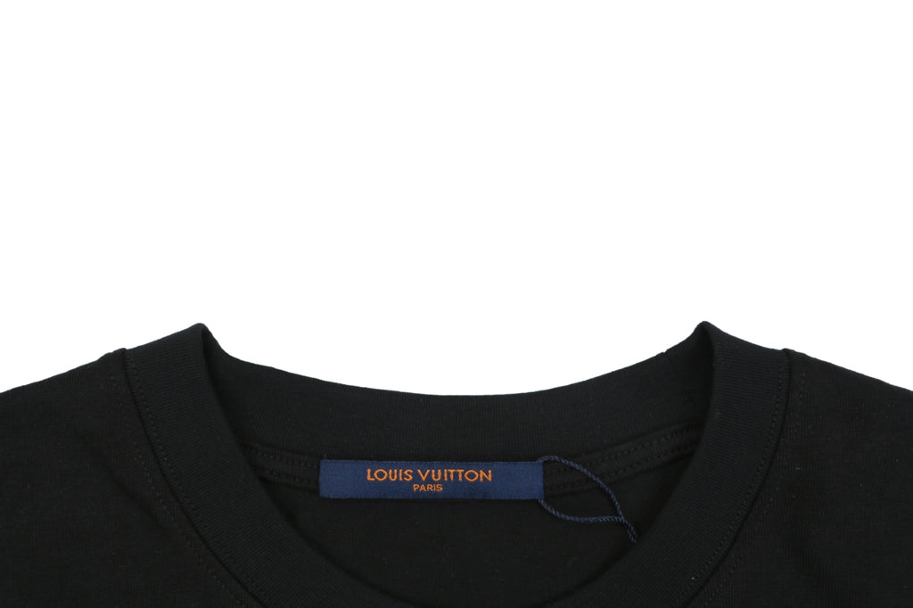 Louis Vuitton Dot Matrix Graffiti Monogram Print Short Sleeve T-Shirt - Black