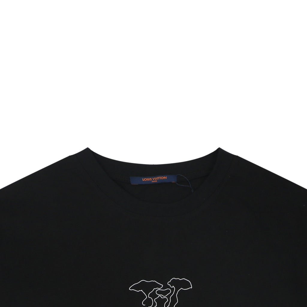 Louis Vuitton Dot Matrix Graffiti Monogram Print Short Sleeve T-Shirt - Black