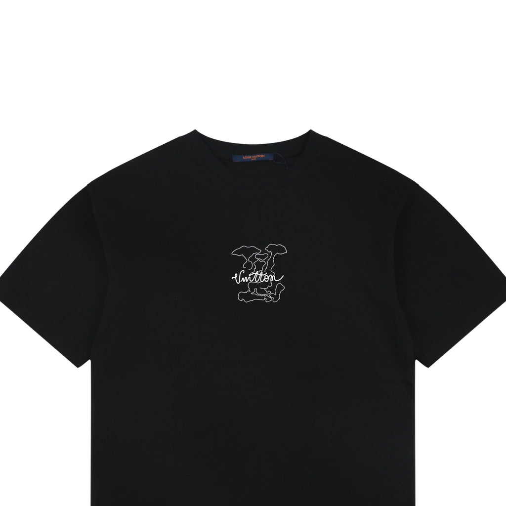 Louis Vuitton Dot Matrix Graffiti Monogram Print Short Sleeve T-Shirt - Black