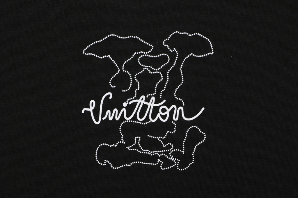 Louis Vuitton Dot Matrix Graffiti Monogram Print Short Sleeve T-Shirt - Black