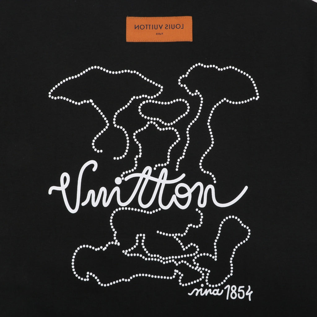 Louis Vuitton Dot Matrix Graffiti Monogram Print Short Sleeve T-Shirt - Black