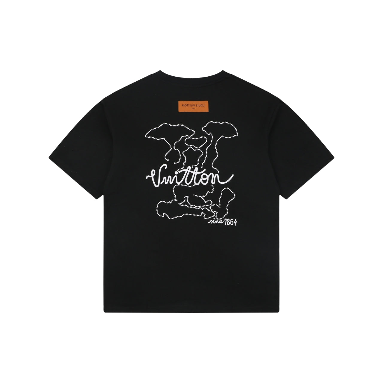 Louis Vuitton Dot Matrix Graffiti Monogram Print Short Sleeve T-Shirt - Black