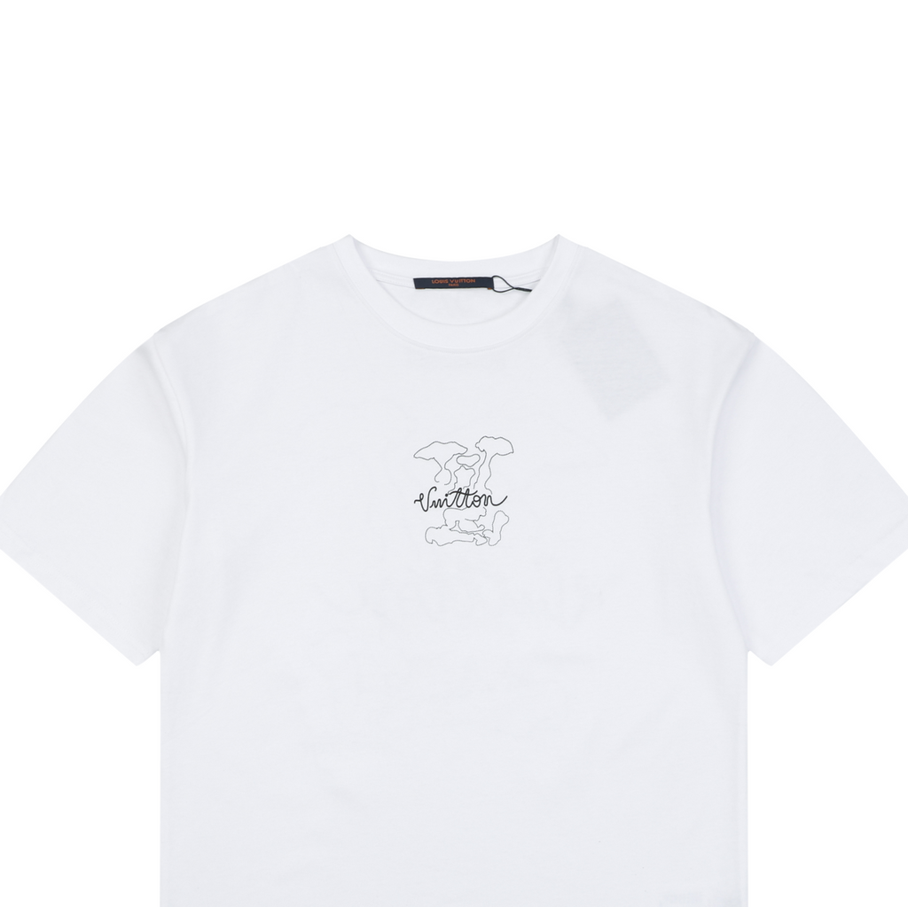 Louis Vuitton Dot Matrix Graffiti Monogram Print Short Sleeve T-Shirt - White