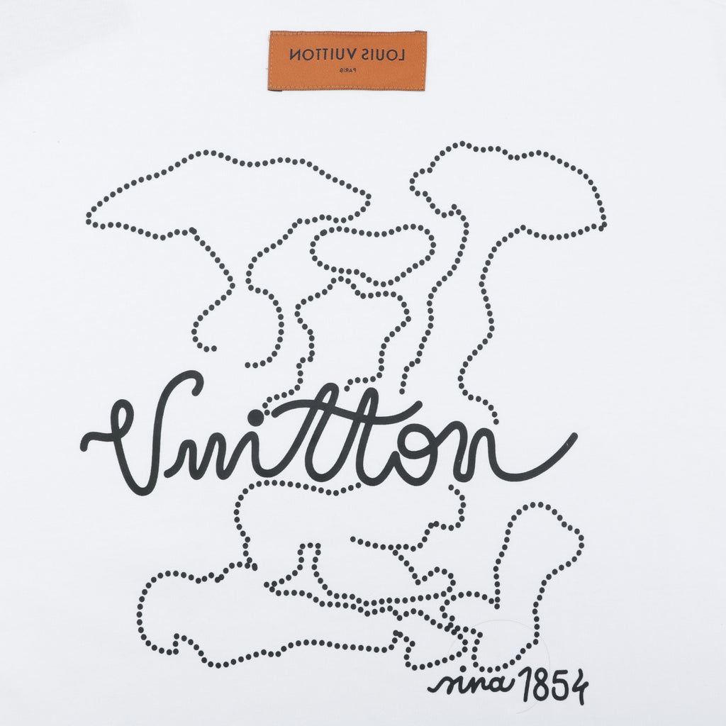 Louis Vuitton Dot Matrix Graffiti Monogram Print Short Sleeve T-Shirt - White