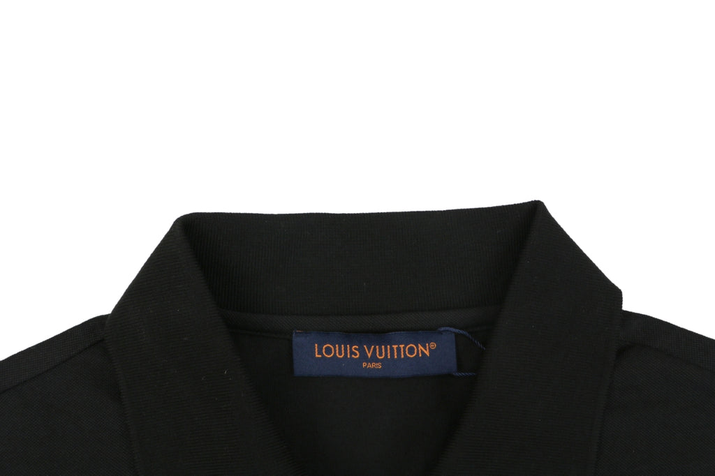 Louis Vuitton Safety Pin Monogram Letter Embroidered Polo Short Sleeve - Black