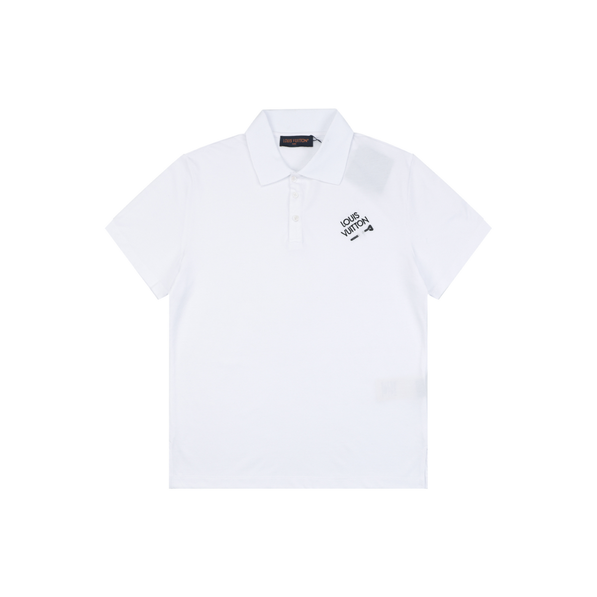 Louis Vuitton Safety Pin Monogram Letter Embroidered Polo Short Sleeve - White