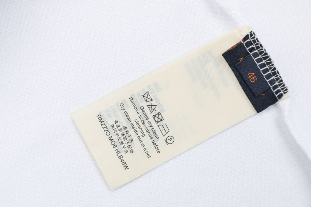 Louis Vuitton Safety Pin Monogram Letter Embroidered Polo Short Sleeve - White