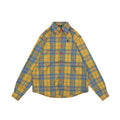We11done Back Square Logo Plaid Long Sleeve Shirt - Yellow