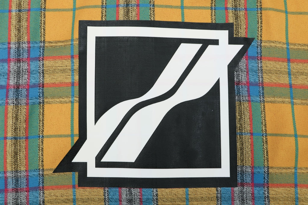 We11done Back Square Logo Plaid Long Sleeve Shirt - Yellow