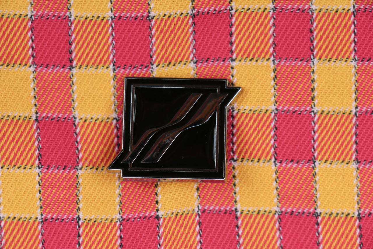 We11done Back Square Logo Plaid Long Sleeve Shirt - Orange