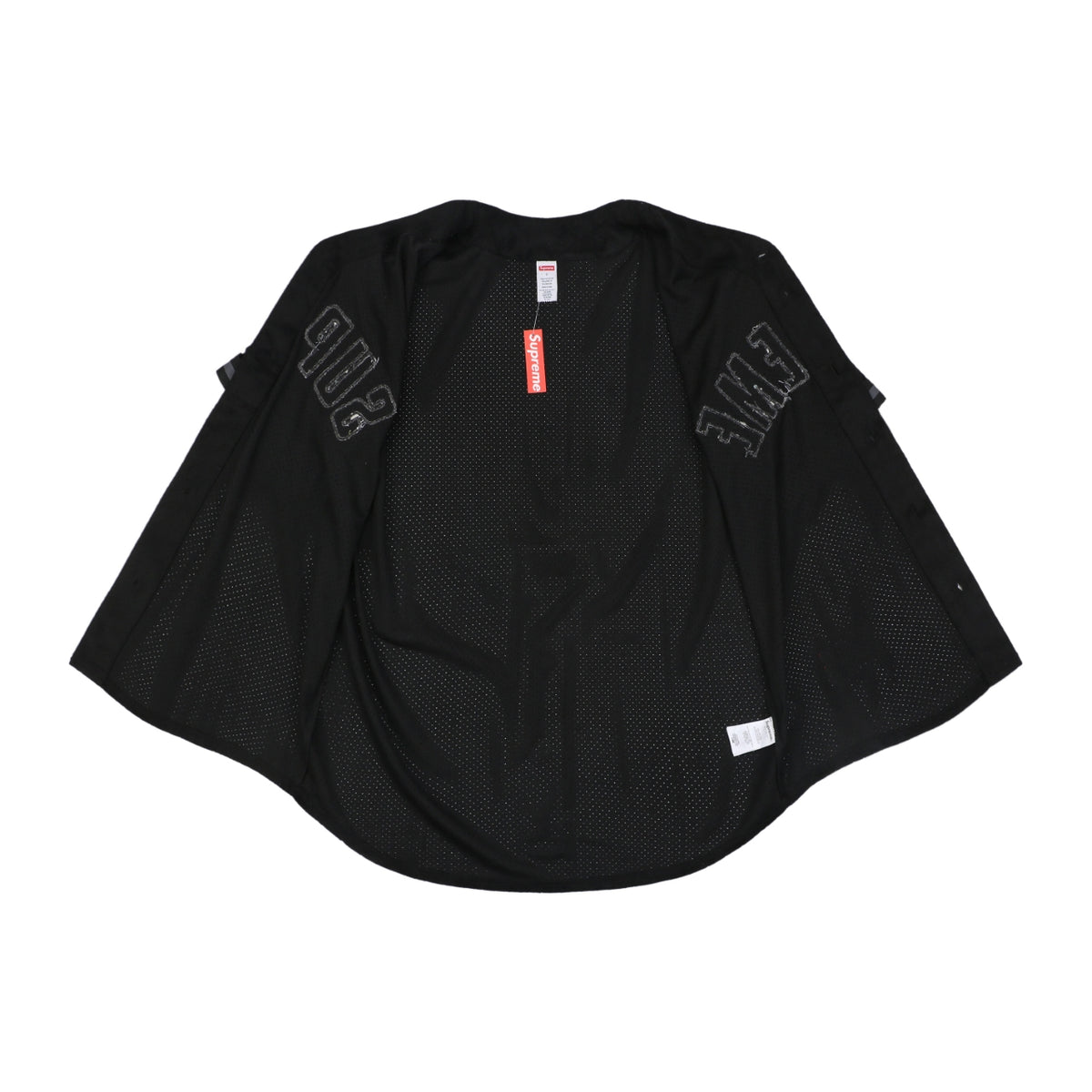 Supreme Suede Mesh Baseball Jersey Short Sleeve - Black