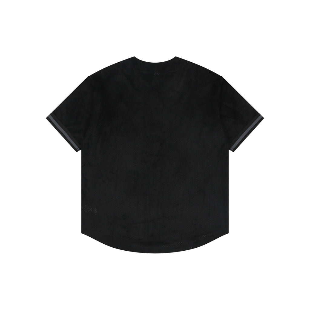 Supreme Suede Mesh Baseball Jersey Short Sleeve - Black