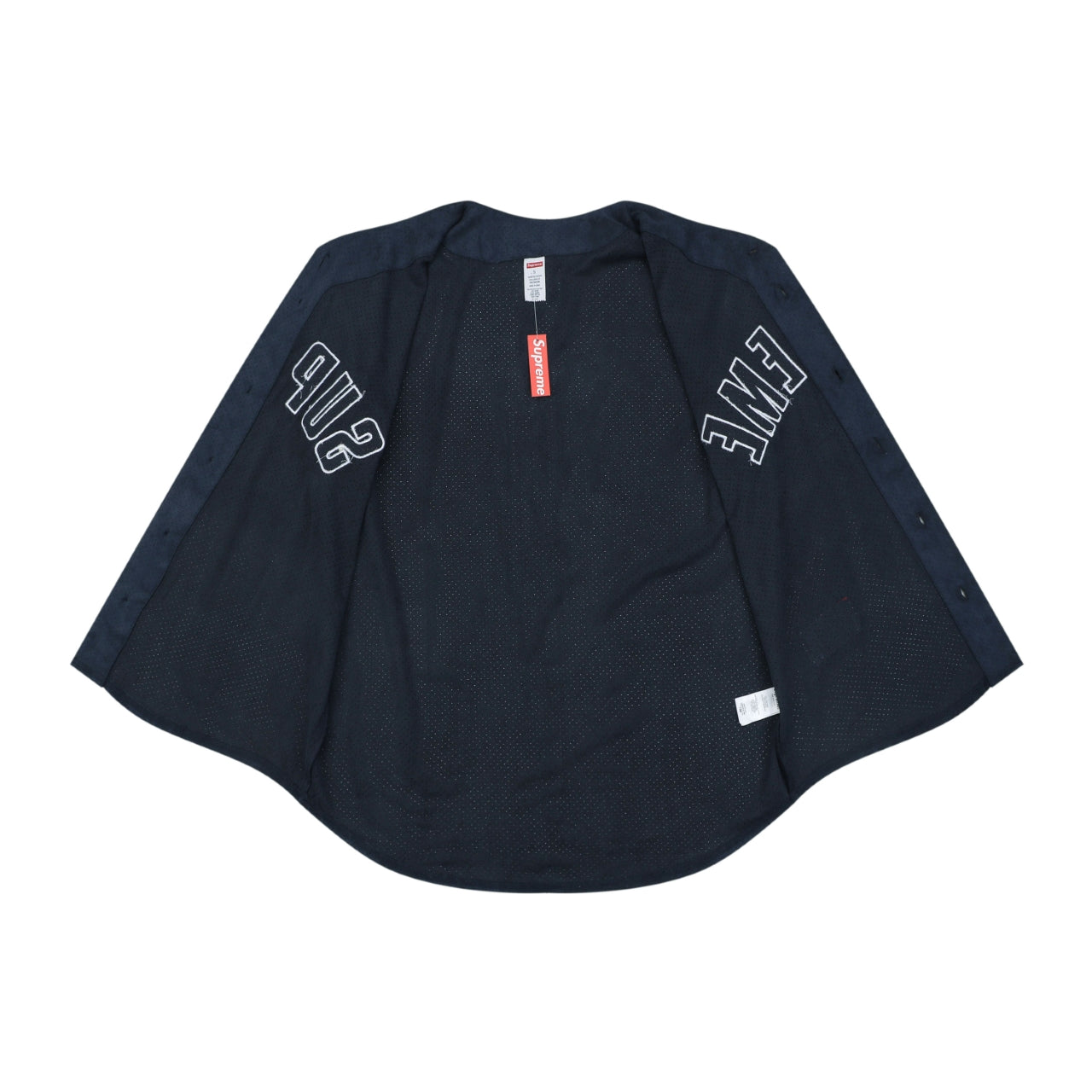 Supreme Suede Mesh Baseball Jersey Short Sleeve - Navy