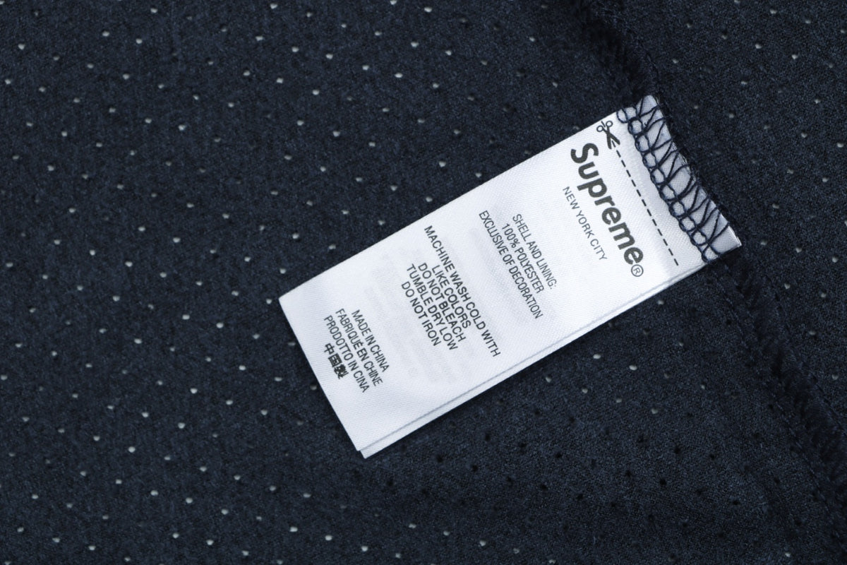Supreme Suede Mesh Baseball Jersey Short Sleeve - Navy