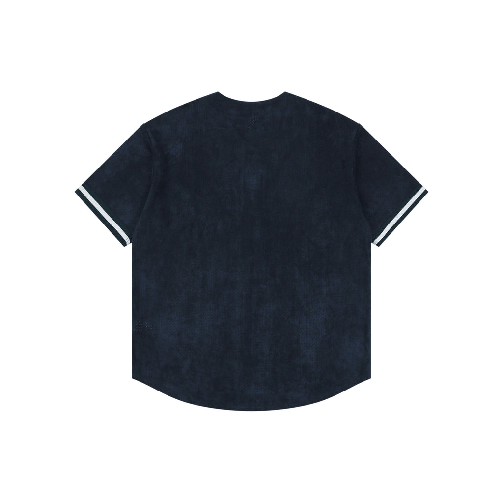 Supreme Suede Mesh Baseball Jersey Short Sleeve - Navy