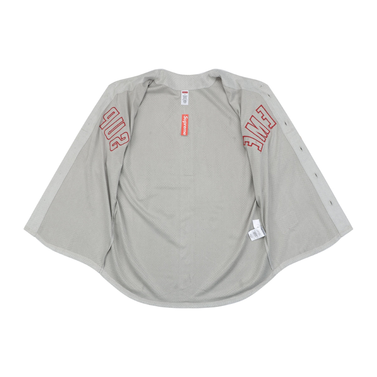 Supreme Suede Mesh Baseball Jersey Short Sleeve - Grey