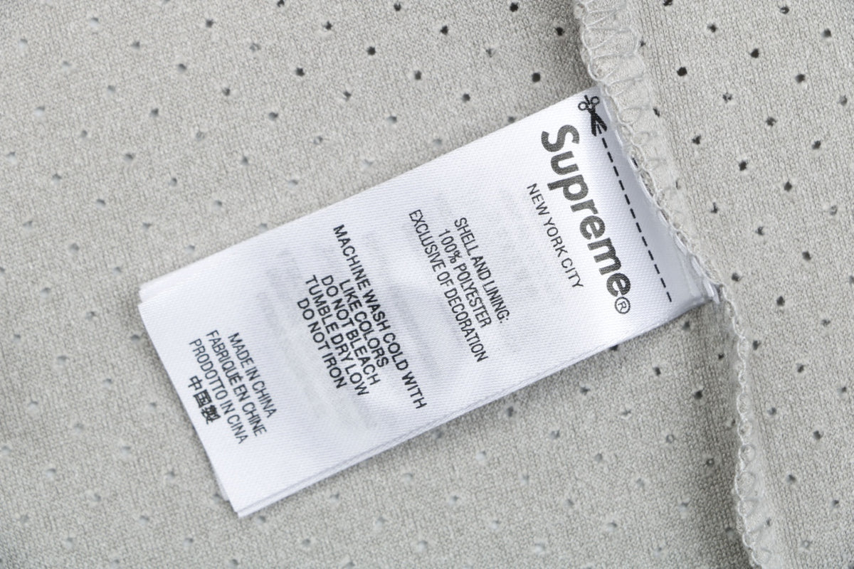 Supreme Suede Mesh Baseball Jersey Short Sleeve - Grey