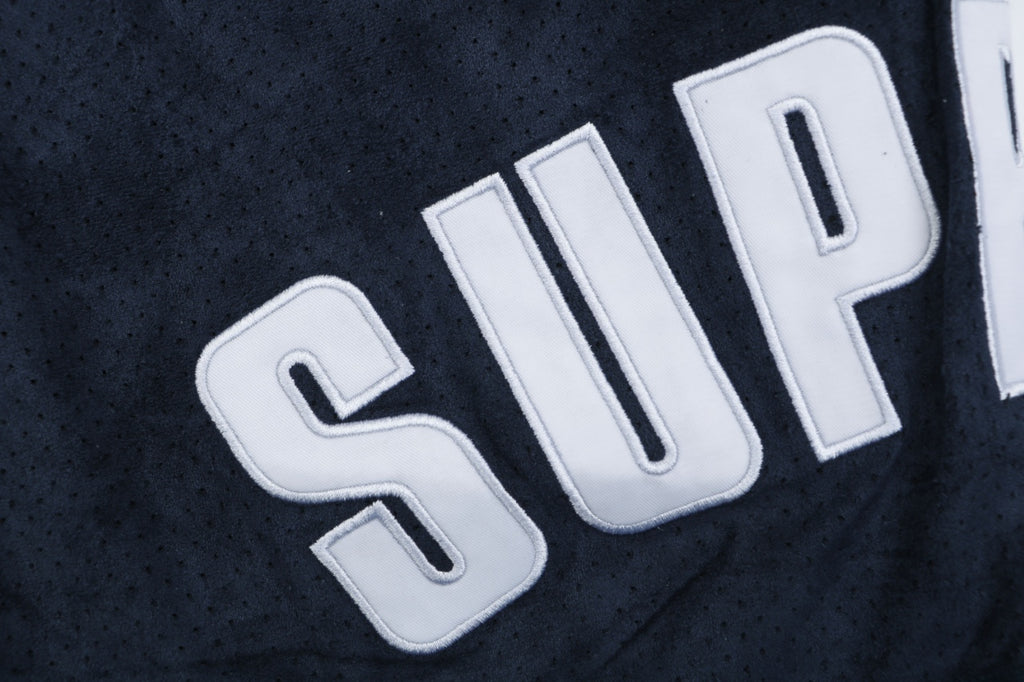 Supreme Suede Mesh Shorts - Navy