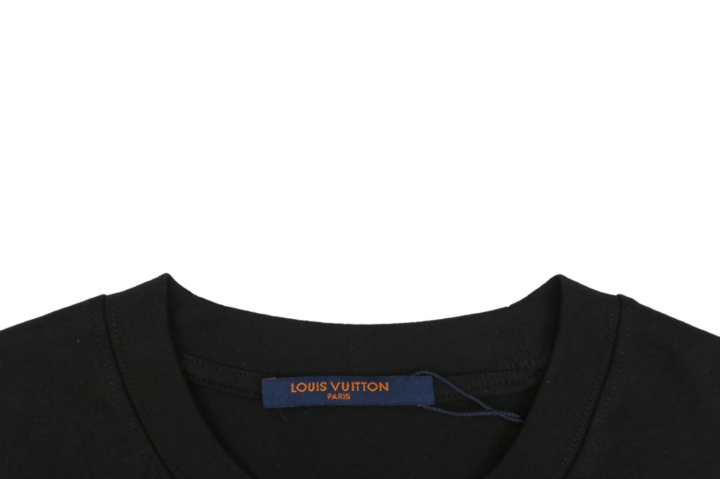 Louis Vuitton Circle Chain Monogram Print Short Sleeve T-Shirt - Black