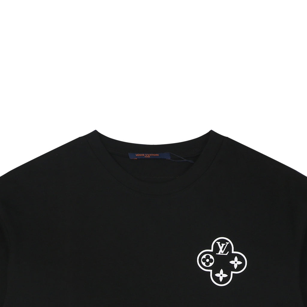 Louis Vuitton Circle Chain Monogram Print Short Sleeve T-Shirt - Black