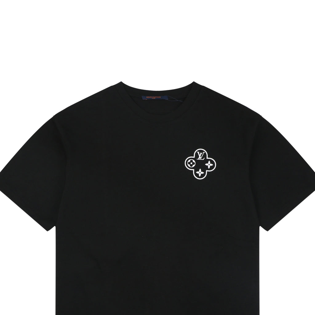 Louis Vuitton Circle Chain Monogram Print Short Sleeve T-Shirt - Black