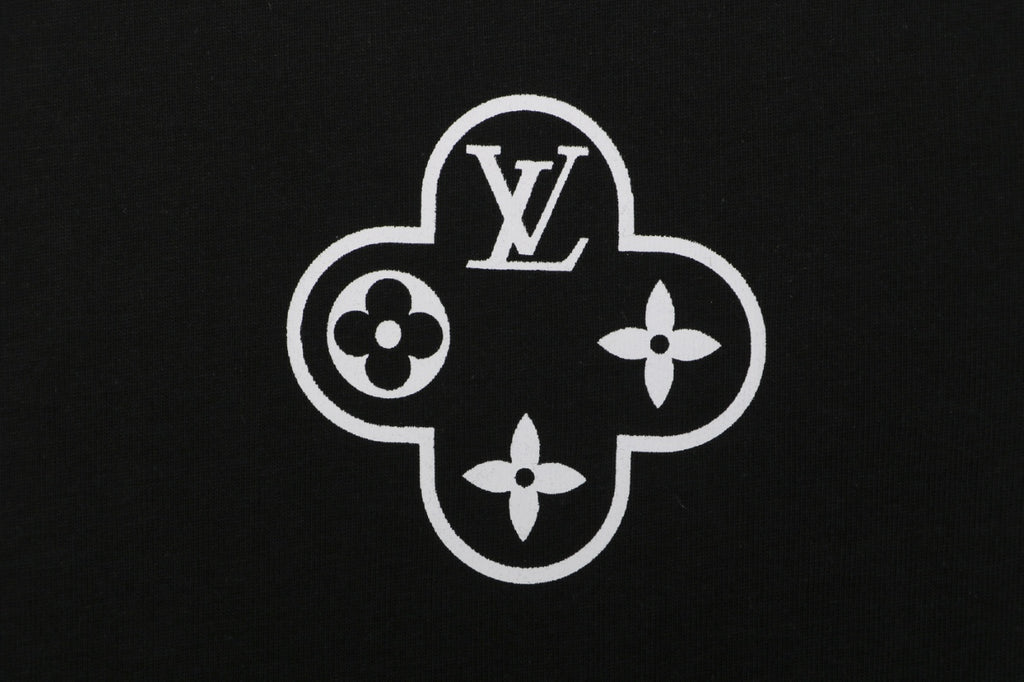 Louis Vuitton Circle Chain Monogram Print Short Sleeve T-Shirt - Black
