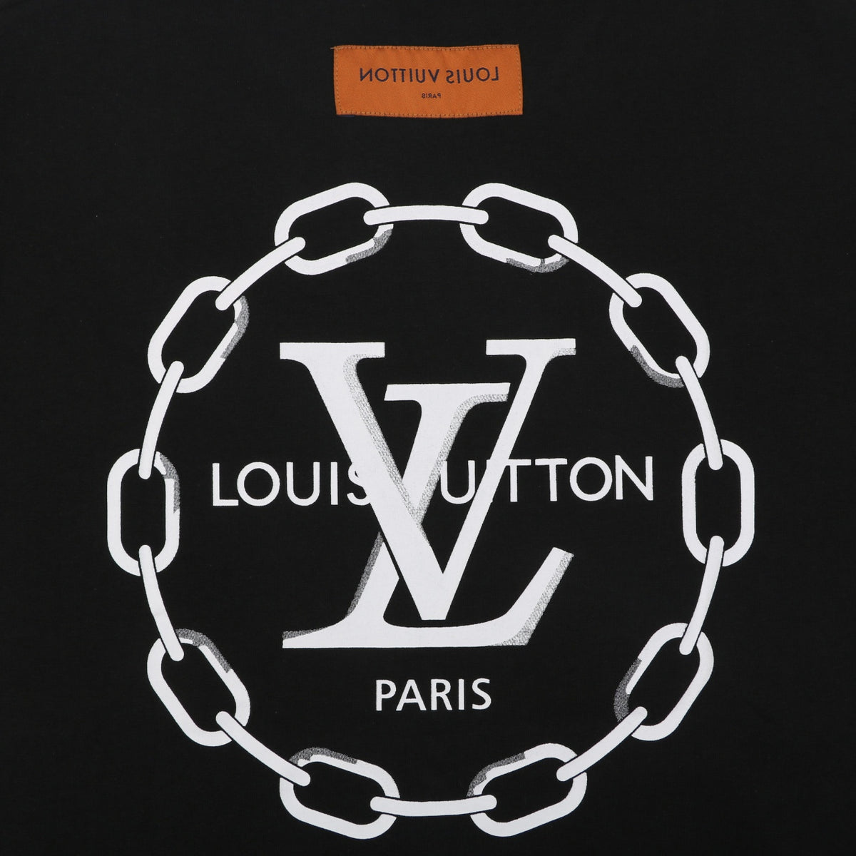 Louis Vuitton Circle Chain Monogram Print Short Sleeve T-Shirt - Black