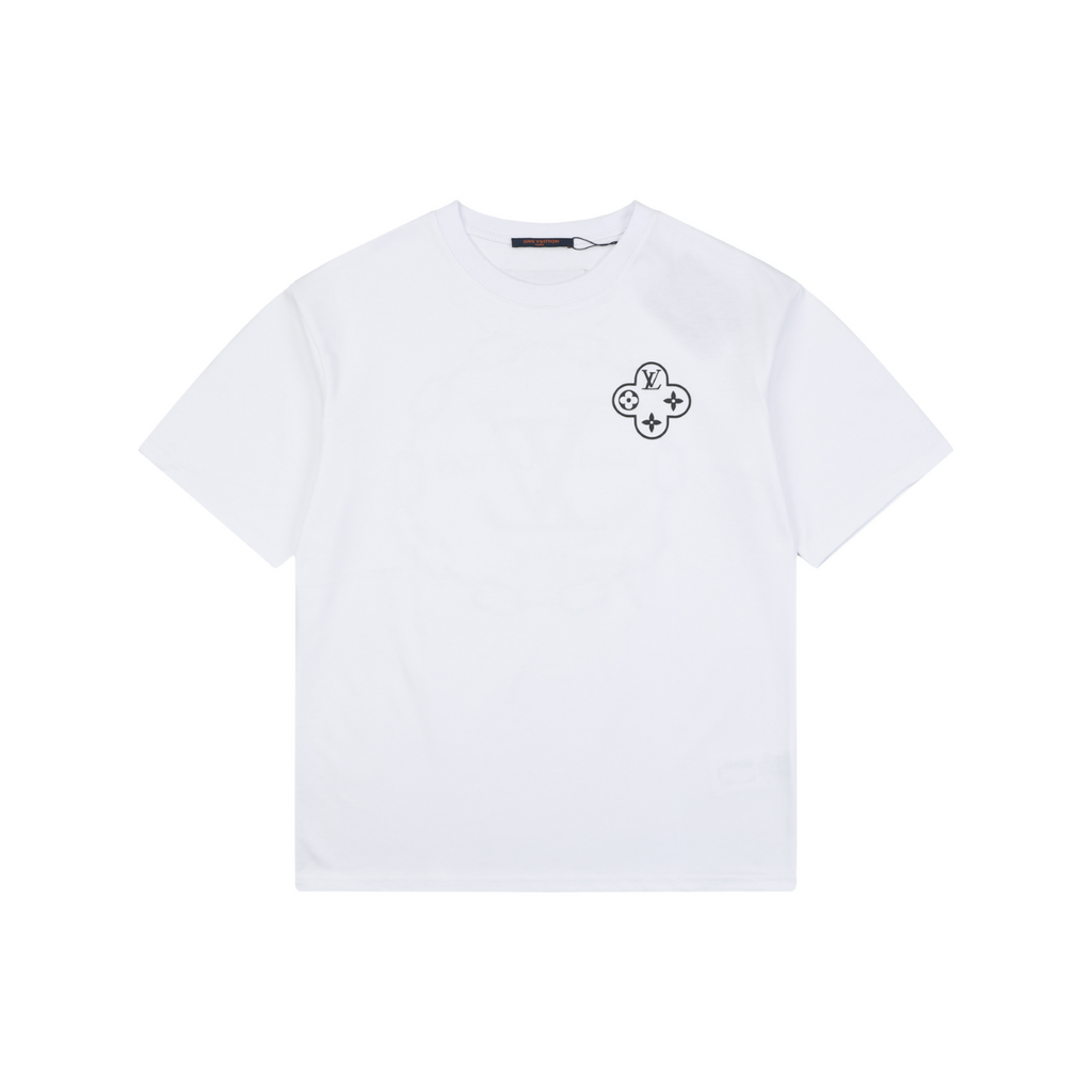 Louis Vuitton Circle Chain Monogram Print Short Sleeve T-Shirt - White