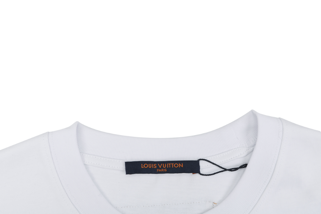 Louis Vuitton Circle Chain Monogram Print Short Sleeve T-Shirt - White