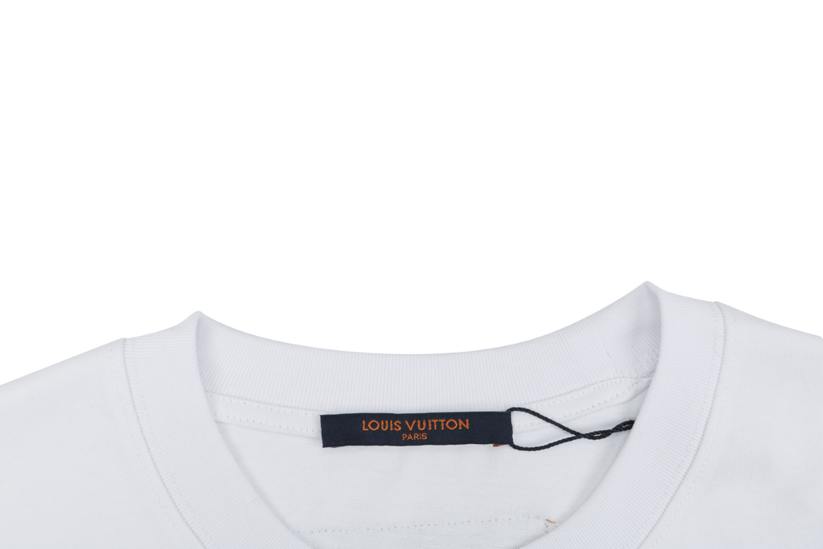Louis Vuitton Circle Chain Monogram Print Short Sleeve T-Shirt - White